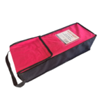 Redfoot Levelling - A pink and black Redfoot Levelling RV Multi Stage Levelling Ramps with a zipper, perfect for outrigger pads.