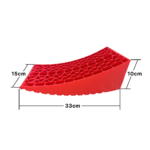 Redfoot Levelling - A Redfoot Levelling Camper Levellers plastic tray with measurements for caravan levellers and motorhome stabilizer pads.